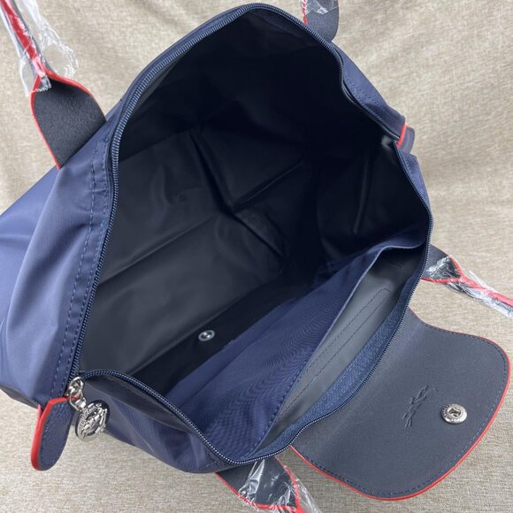 NWT Longchamp Le Pliage Original Large Shoulder Nylon Bag Tote Navy - Picture 10 of 10